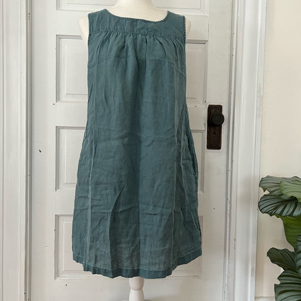 Cynthia Rowley | Linen Teal Sleeveless Dress